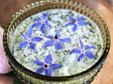  Borage grass in yogurt