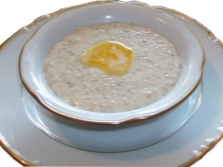  With almond milk porridge cooked