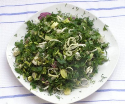  Salad with moss and garden greens