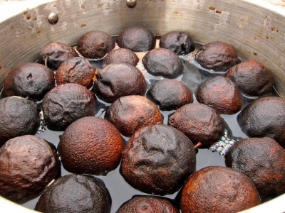  Black walnut soak for easy peeling