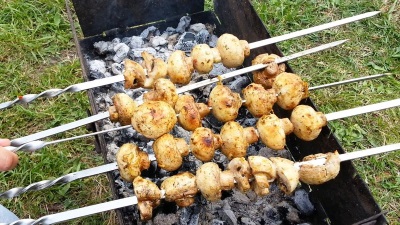   Champignons on skewers